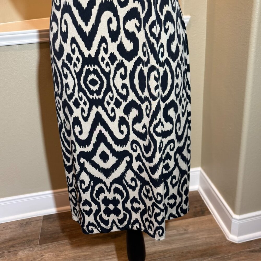 💗 Jones New York Signature Sheath Ruch Waist Short Sleeve Midi Dress Size L - Picture 10 of 11